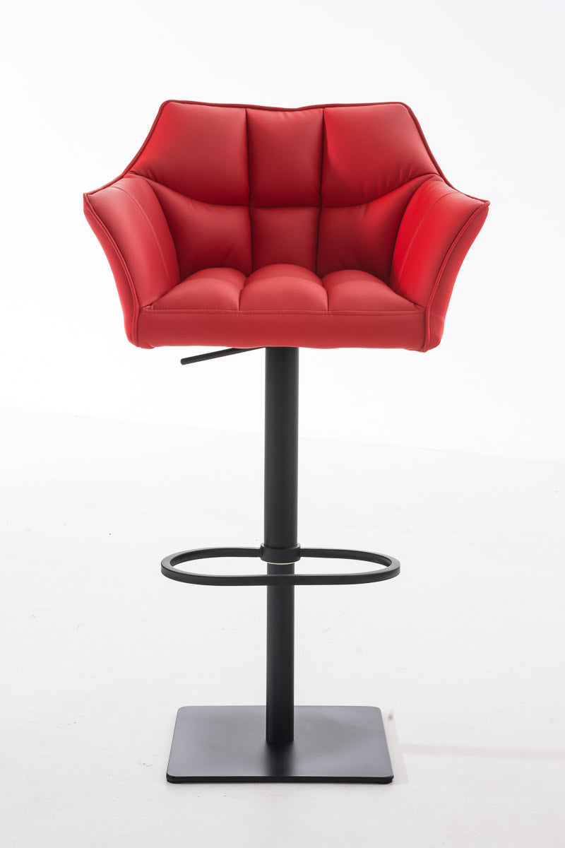 Barkruk - Hocker - Comfortabele Zitting - Kunstlederen Bekleding, Verstelbare Hoogte Kleur rood