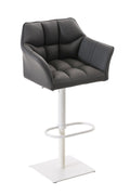 Moderne Barkruk - Elegante Stoel - 360° Draaibaar & Verstelbaar Kleur grijs Onderstel Kleur wit