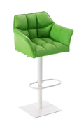 Moderne Barkruk - Elegante Stoel - 360° Draaibaar & Verstelbaar Kleur groen Onderstel Kleur wit