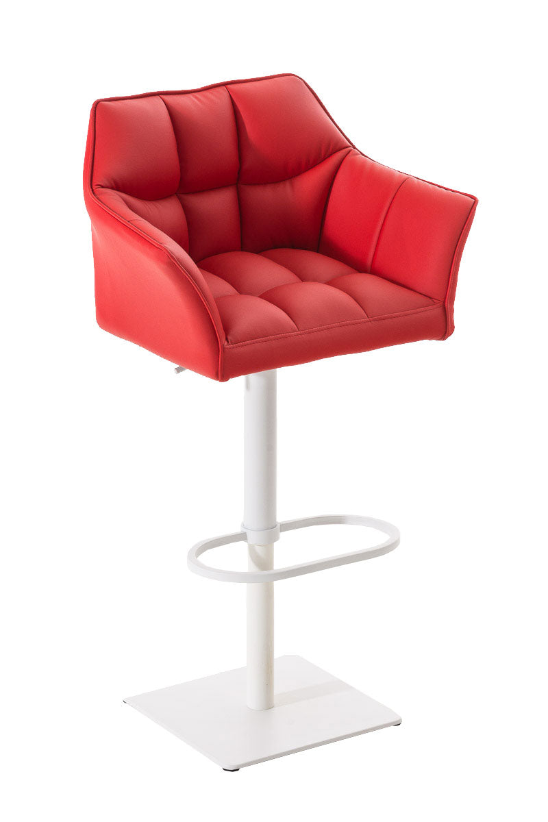 Modieuze Barkruk - Fauteuilzitting - Comfort & Hoogteverstelbaar - Kunstleer Kleur rood