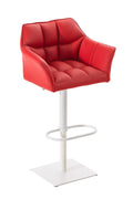 Modieuze Barkruk - Fauteuilzitting - Comfort & Hoogteverstelbaar - Kunstleer Kleur rood