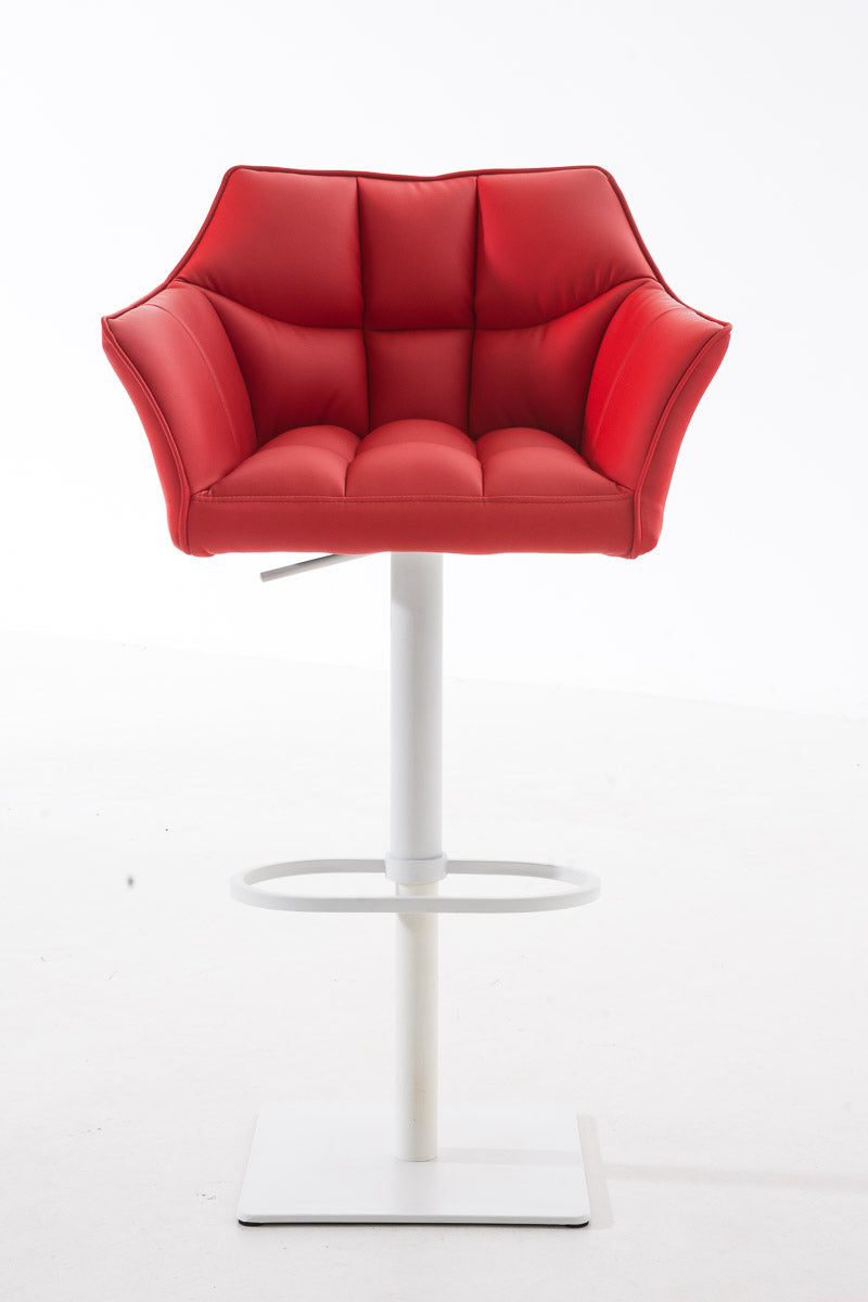 Modieuze Barkruk - Fauteuilzitting - Comfort & Hoogteverstelbaar - Kunstleer Kleur rood