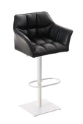 Moderne Barkruk - Elegante Stoel - 360° Draaibaar & Verstelbaar Kleur zwart Onderstel Kleur wit