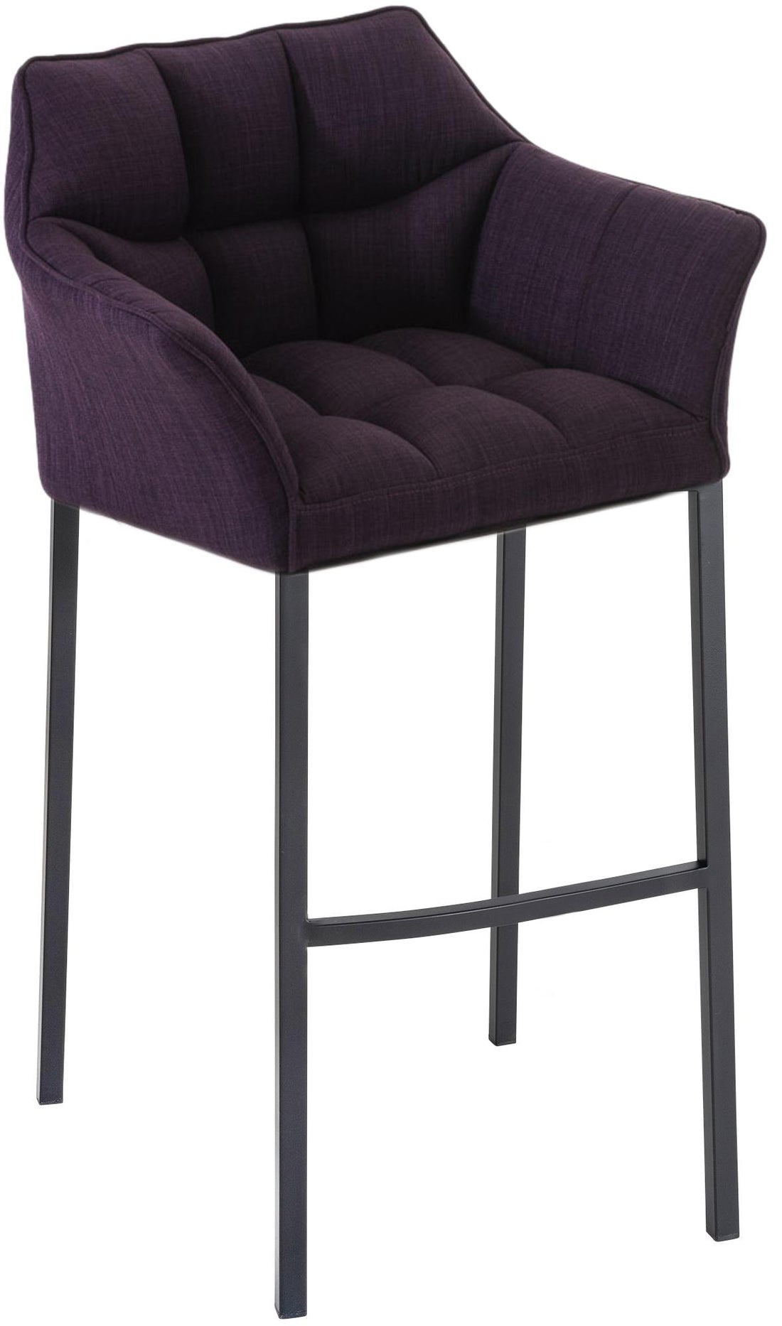 Barkruk met Stoffen Bekleding - Barstoel - Extra Comfort, Roestvrij Stalen Onderstel Kleur paars