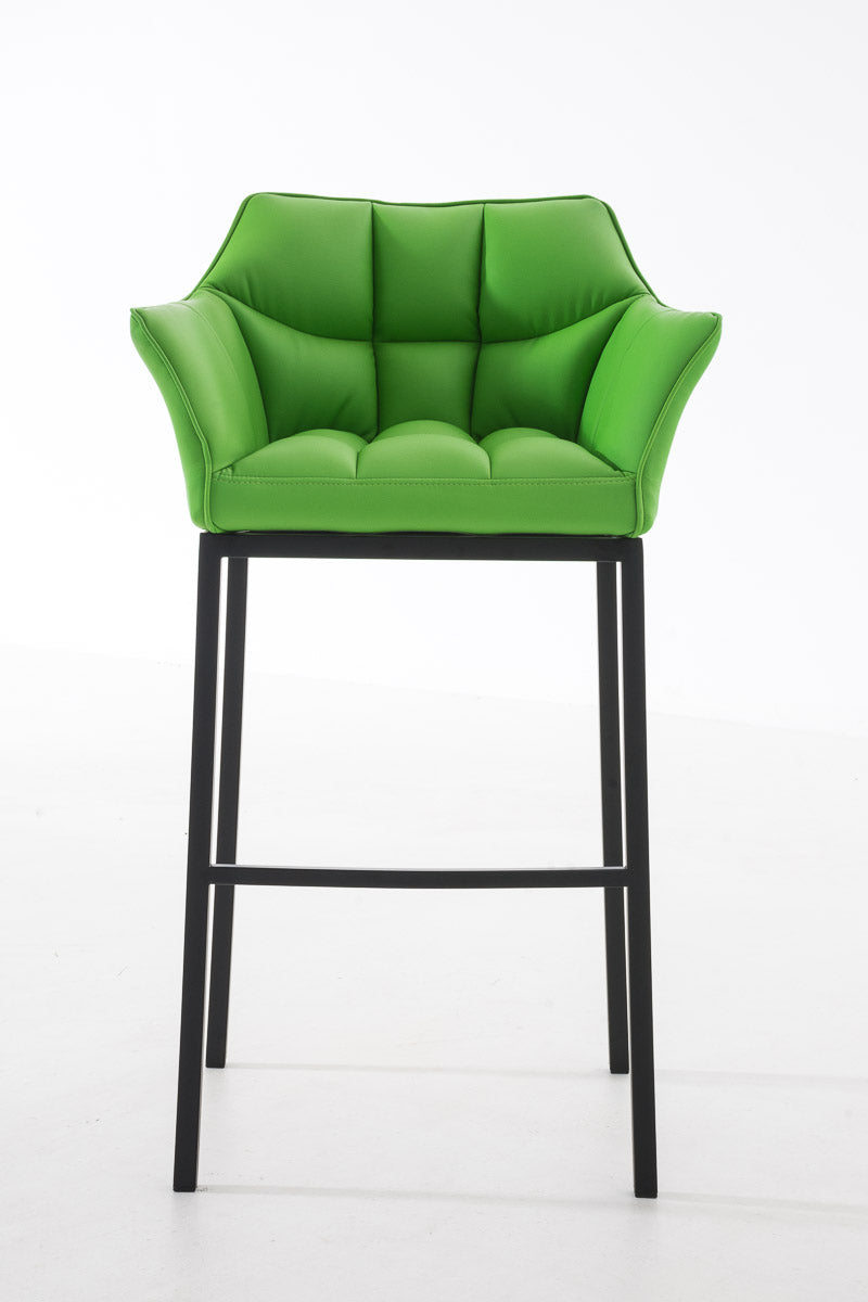 Barkruk DAMASO - Modieus & Comfortabel - Met Armleuningen, Groen/Zwart Kleur groen