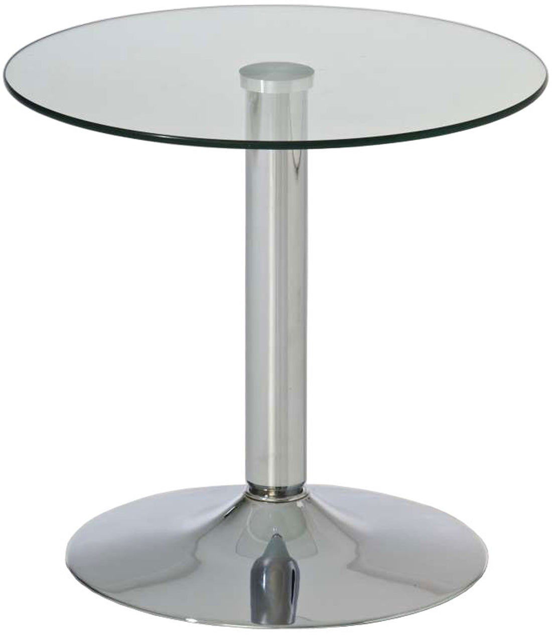 Ronde glazen bijzettafel - Telefontafel - Veiligheidsglas, stabiele metalen kolom Kleur helder glas