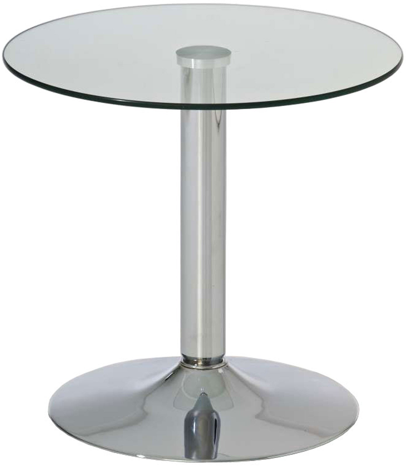 Ronde glazen bijzettafel - Telefontafel - Veiligheidsglas, stabiele metalen kolom Kleur helder glas