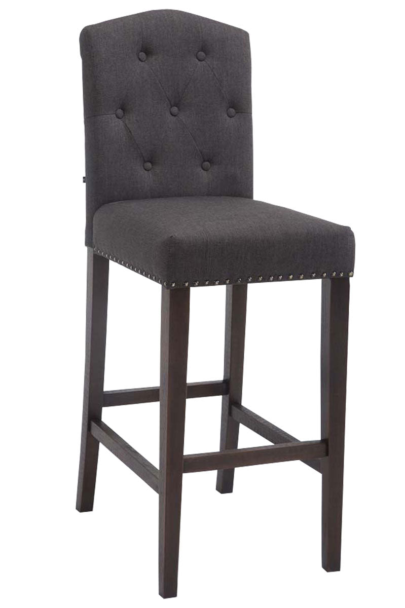 Elegante Barkruk - Rubberen Barstoel - Hoog Zitcomfort - Robuust Rubberhout Frame Onderstel Kleur antiek Kleur donkergrijs