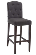 Elegante Barkruk - Rubberen Barstoel - Hoog Zitcomfort - Robuust Rubberhout Frame Onderstel Kleur antiek Kleur donkergrijs