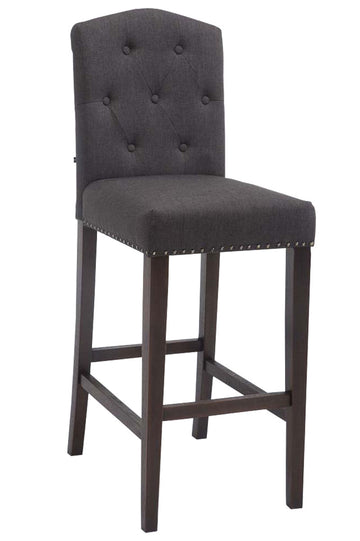 Elegante Barkruk - Rubberen Barstoel - Hoog Zitcomfort - Robuust Rubberhout Frame Onderstel Kleur antiek Kleur donkergrijs