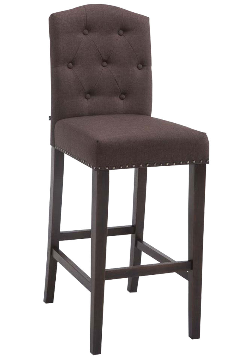 Elegante Barkruk - Rubberen Barstoel - Hoog Zitcomfort - Robuust Rubberhout Frame Onderstel Kleur antiek Kleur bruin