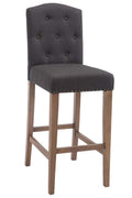 Elegante Barkruk - Rubberen Barstoel - Hoog Zitcomfort - Robuust Rubberhout Frame Onderstel Kleur antiek-helder Kleur donkergrijs