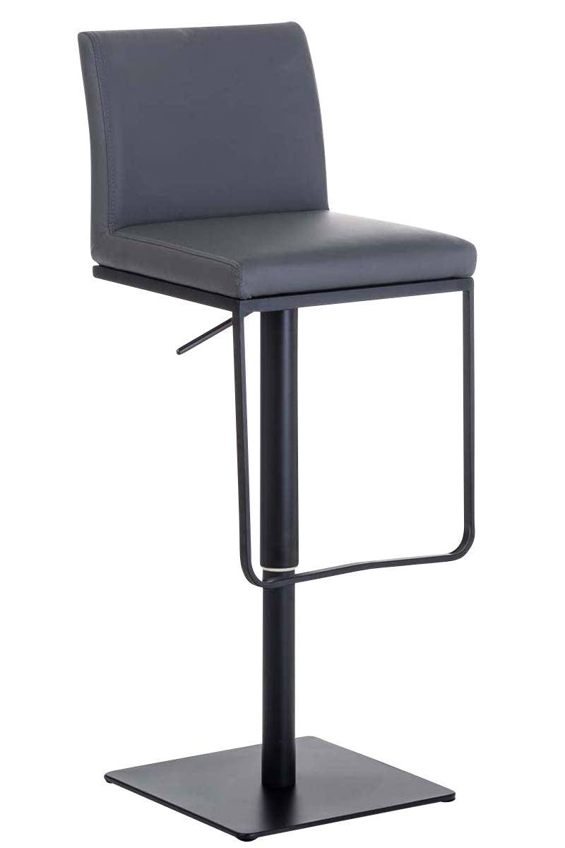 Barkruk Kunstleer - Multifunctionele Kruk - Verstelbaar en Draaibaar voor Optimaal Comfort Kleur grijs Onderstel Kleur zwart