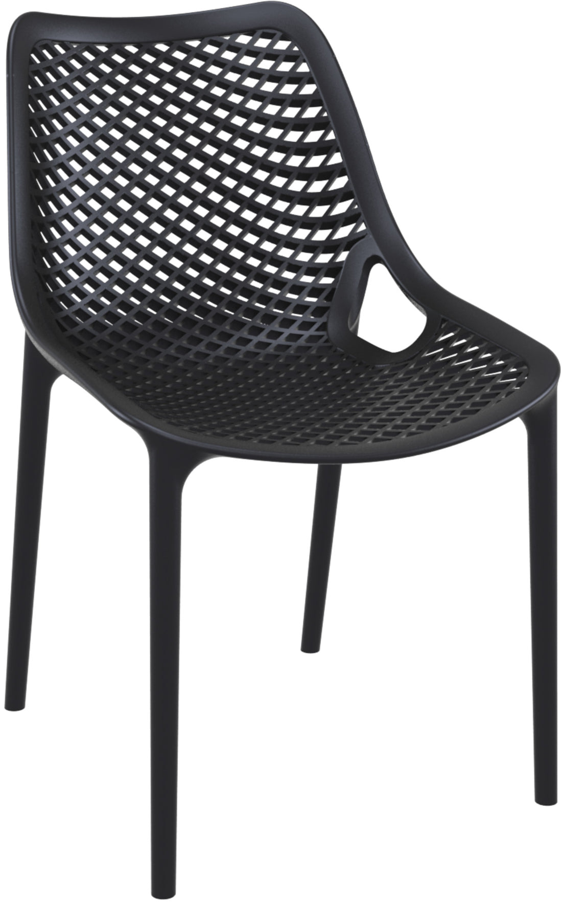 Moderne Stapelstoel - Ontwerp - Ergonomisch Comfort, Perfect voor Binnen en Buiten Kleur zwart