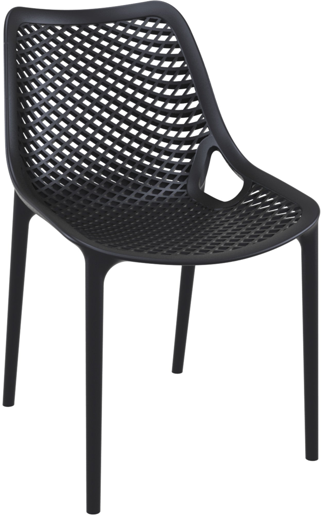 Moderne Stapelstoel - Ontwerp - Ergonomisch Comfort, Perfect voor Binnen en Buiten Kleur zwart