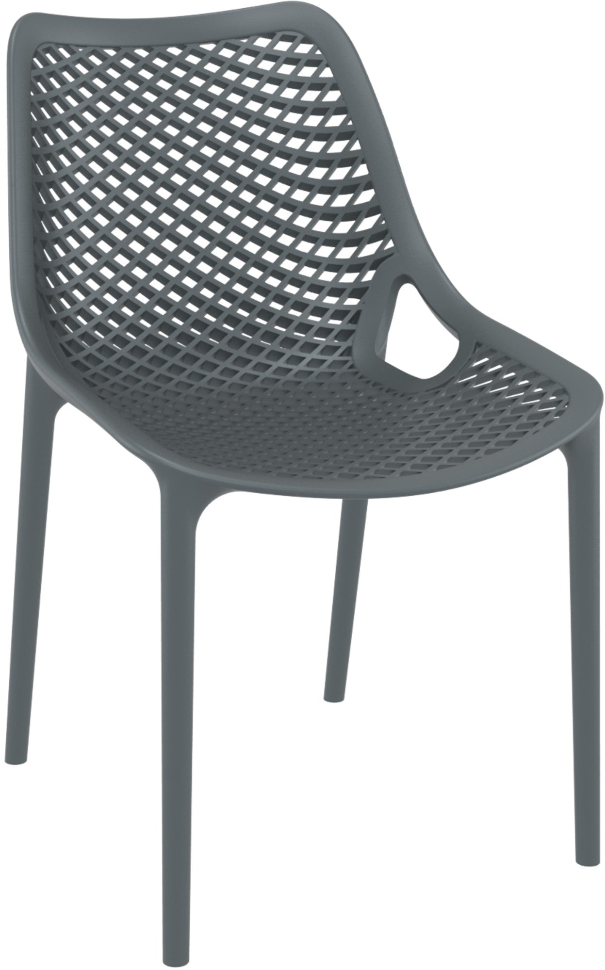 Stapelbare Tuinstoel - Kunststof Stoel - Ergonomisch Comfort, UV-bestendig & Waterafstotend Kleur donkergrijs