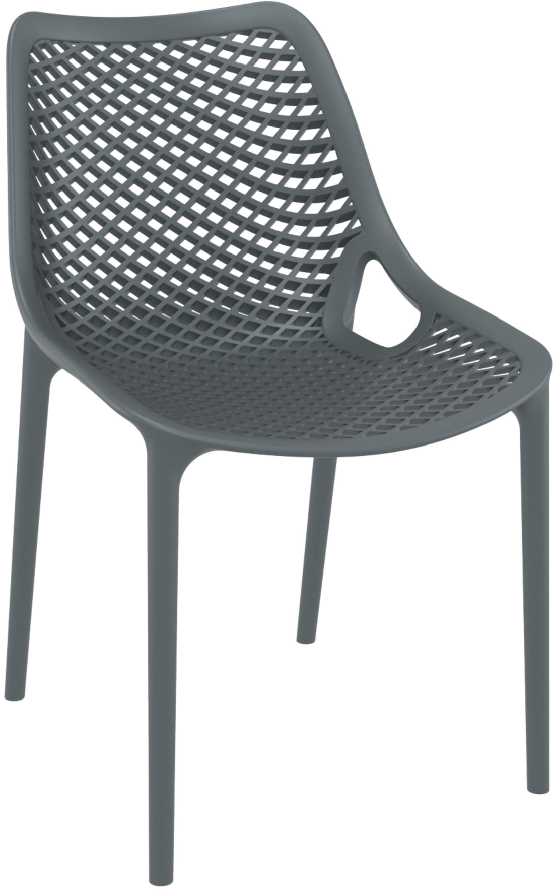 Stapelbare Tuinstoel - Kunststof Stoel - Ergonomisch Comfort, UV-bestendig & Waterafstotend Kleur donkergrijs