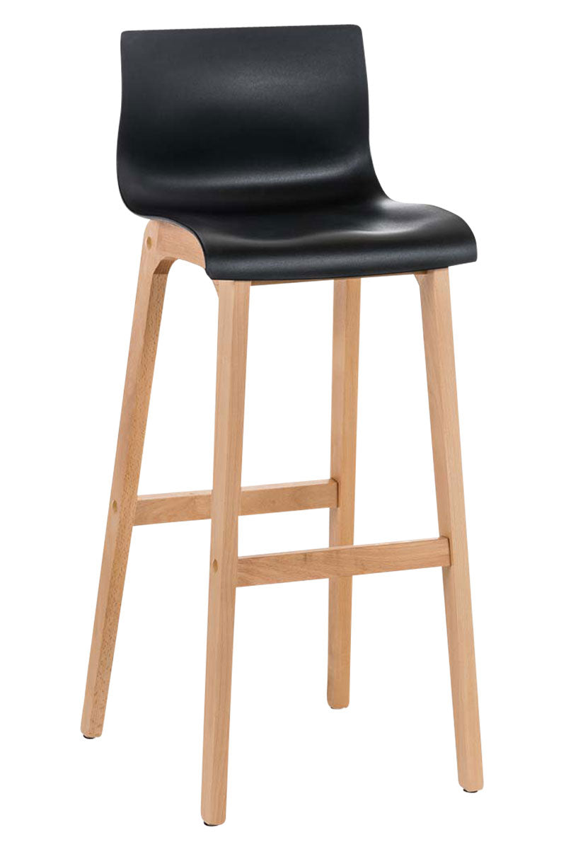 Barkruk - Hoge Kruk - Ergonomisch Zitcomfort, Polypropyleen & Beukenhout Kleur wit