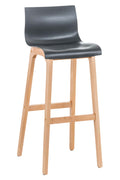 Barkruk - Hoge Kruk - Ergonomisch Zitcomfort, Polypropyleen & Beukenhout Kleur grijs