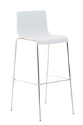 Moderne Barkruk - Chique Ontwerp - Comfortabele Ergonomische Zitting Kleur wit Onderstel Kleur chroom