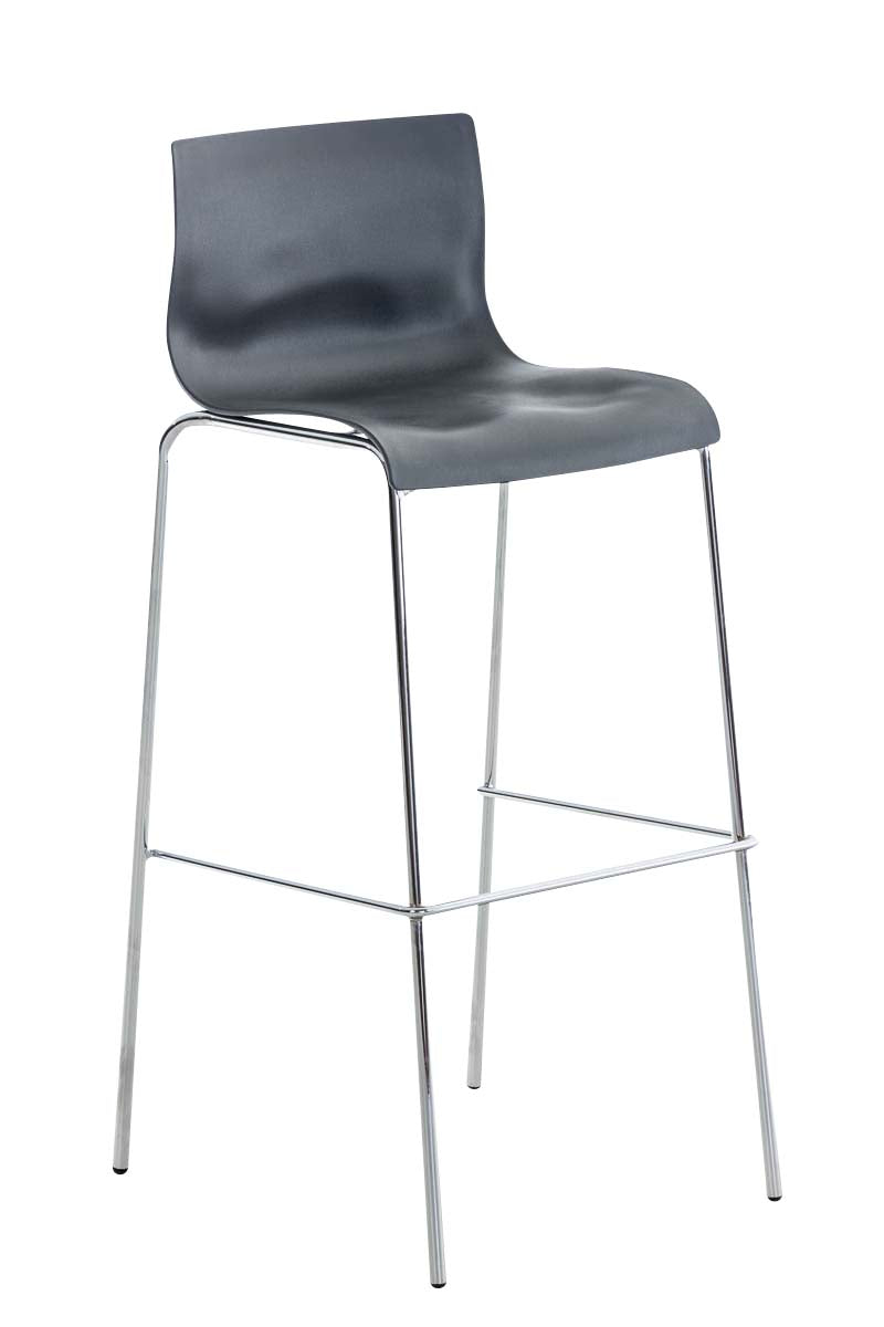 Moderne Barkruk - Chique Ontwerp - Comfortabele Ergonomische Zitting Kleur grijs Onderstel Kleur chroom