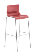 Moderne Barkruk - Chique Ontwerp - Comfortabele Ergonomische Zitting Kleur rood Onderstel Kleur chroom