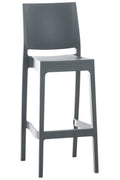 Barstoel - Kruk - Weerbestendig, UV-bestendig, Stapelbaar Design Kleur donkergrijs