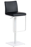 Barkruk Kunstleer - Multifunctionele Kruk - Verstelbaar en Draaibaar voor Optimaal Comfort Kleur zwart Onderstel Kleur wit