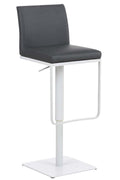Barkruk Kunstleer - Multifunctionele Kruk - Verstelbaar en Draaibaar voor Optimaal Comfort Kleur grijs Onderstel Kleur wit