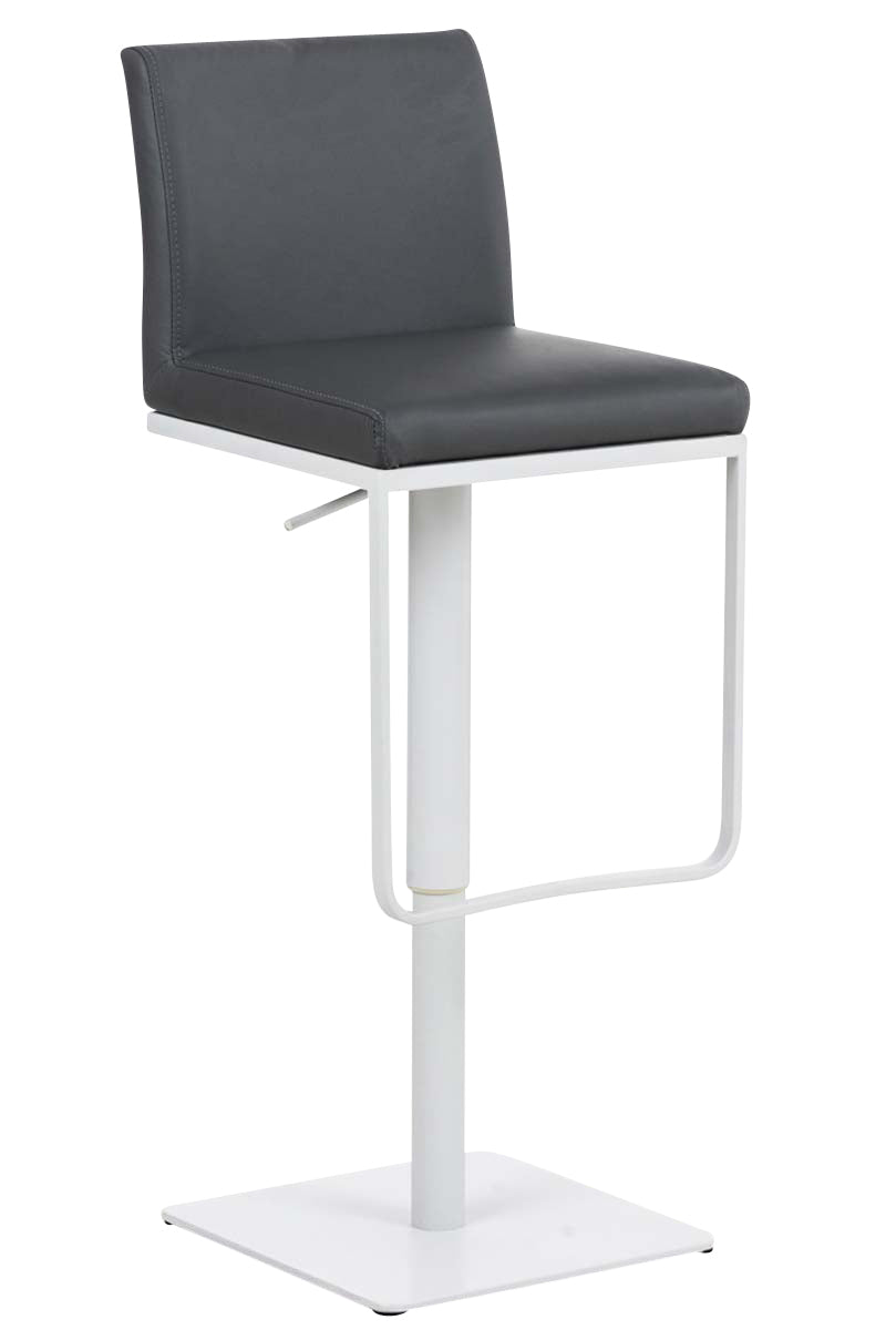 Barkruk Kunstleer - Multifunctionele Kruk - Verstelbaar en Draaibaar voor Optimaal Comfort Kleur grijs Onderstel Kleur wit
