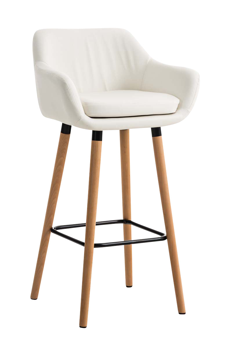 Comfortabele Barkruk - Luxe Kruk - Ergonomische Rugleuning, Stijlvolle Fauteuilstijl Kleur wit
