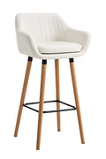 Comfortabele Barkruk - Luxe Kruk - Ergonomische Rugleuning, Stijlvolle Fauteuilstijl Kleur wit