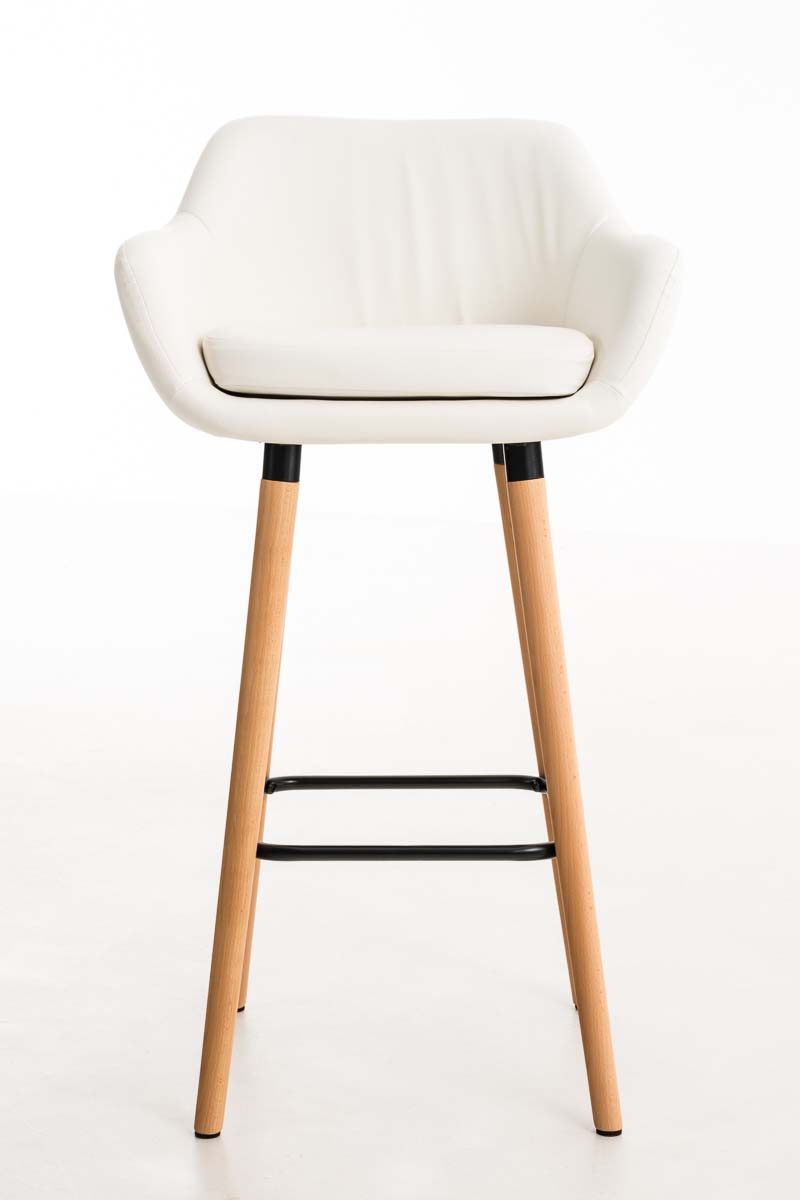 Comfortabele Barkruk - Luxe Kruk - Ergonomische Rugleuning, Stijlvolle Fauteuilstijl Kleur wit