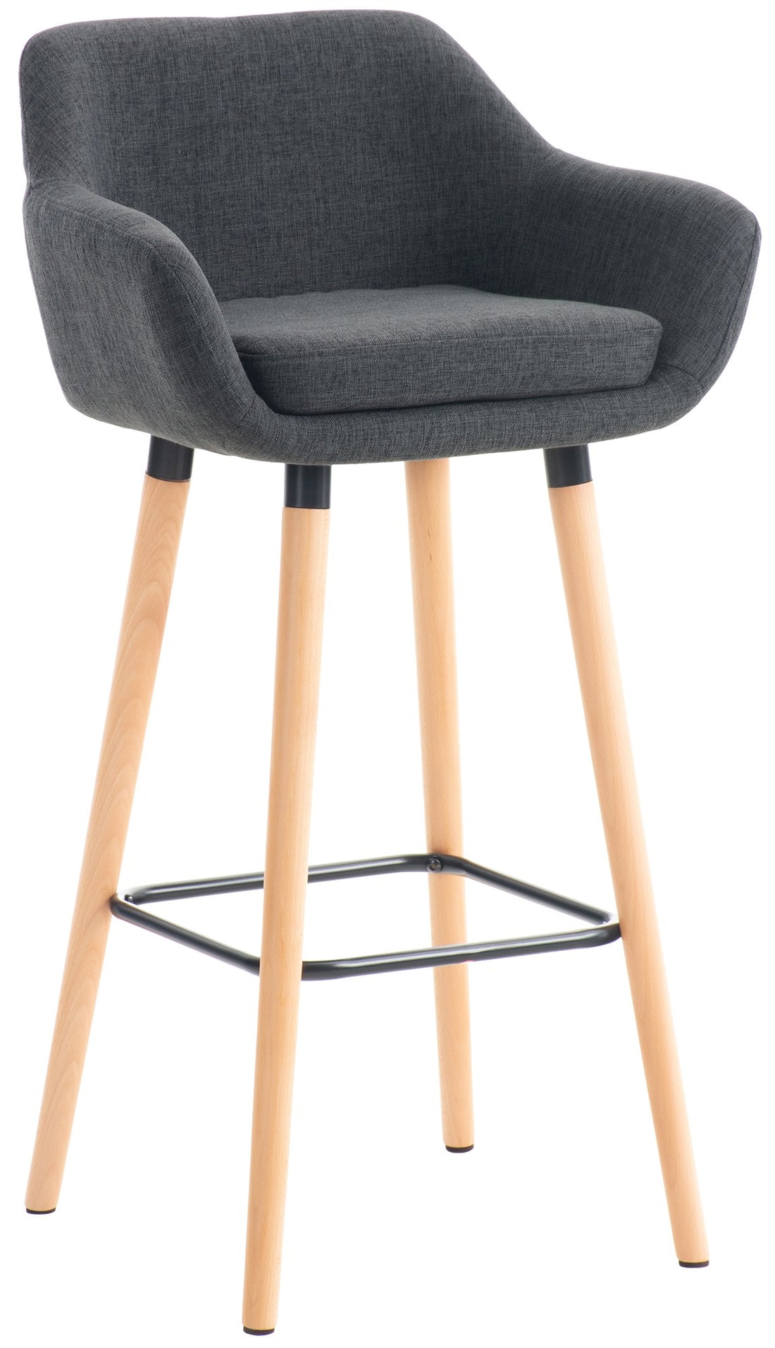 Barkruk Loungestoel-Design - Barstoel - Comfortabel Zitgenot in Stijlvol Beukenhouten Frame Kleur donkergrijs