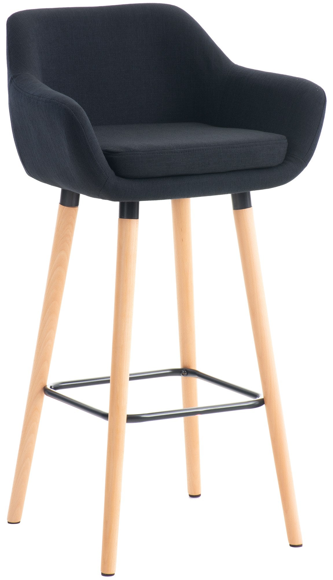 Moderne Barkruk - Hocker - Hoog Zitcomfort en Stijlvolle Stoffen Bekleding Kleur zwart