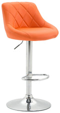 Stijlvolle barkruk, oranje kunstleren kruk, traploos verstelbaar, 360° draaibaar, extra zitcomfort Kleur oranje