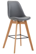 Originele Comfortabele Barkruk - Barstoel - Modern Design met Eikenhout Onderstel Kleur grijs Onderstel Kleur natuur