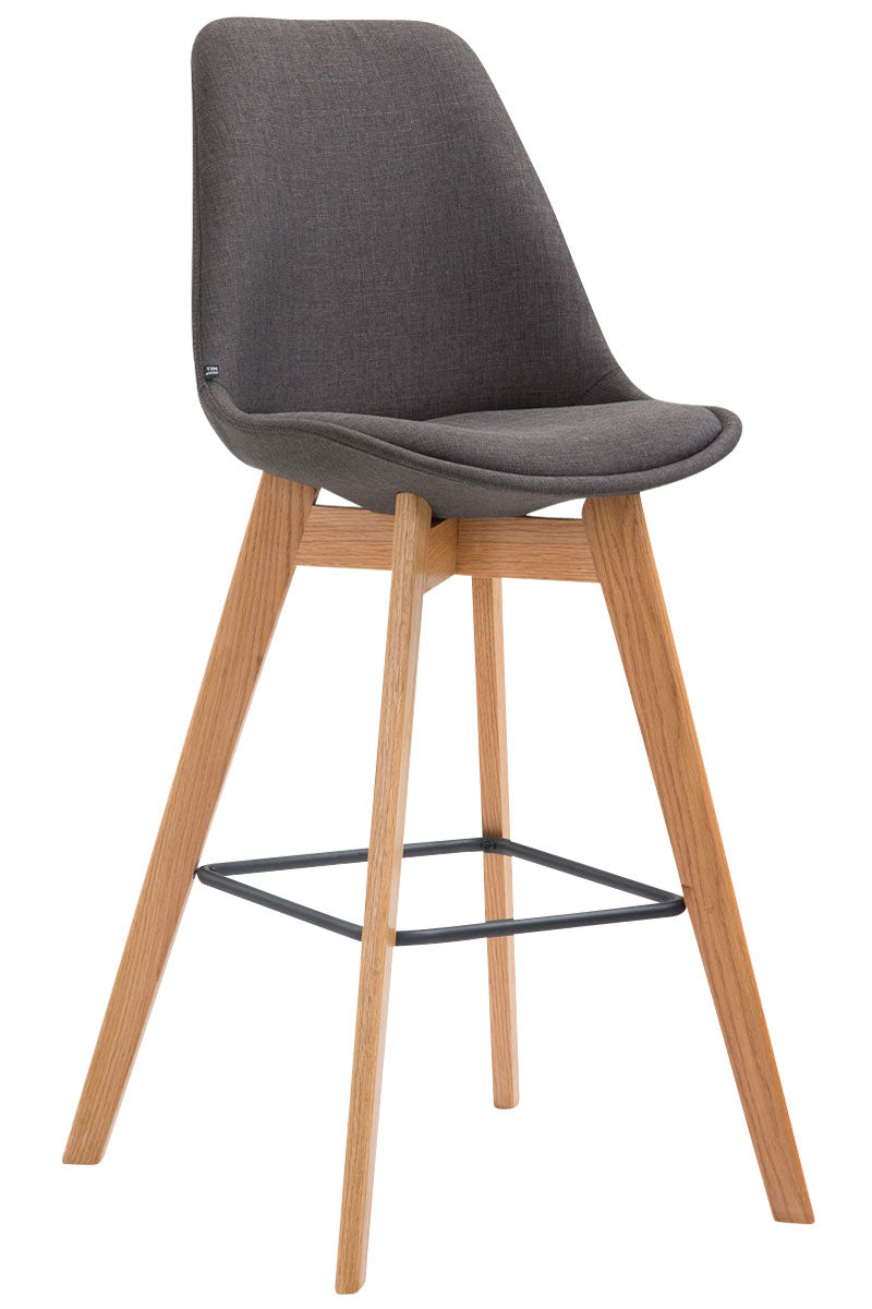 Barkruk - Gezellige Kruk - Moderne Design & Comfort - Ideaal voor Keuken of Bar Kleur donkergrijs Onderstel Kleur natuur