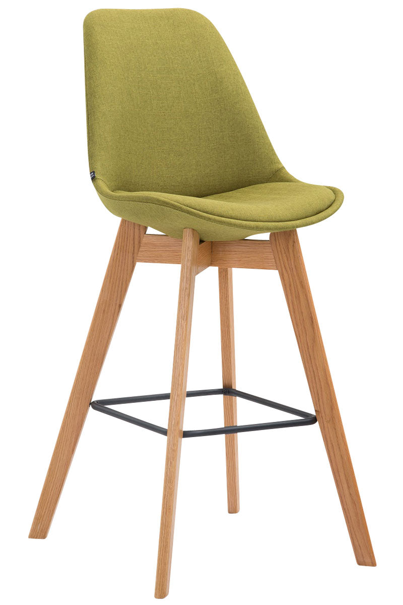 Barkruk - Gezellige Kruk - Moderne Design & Comfort - Ideaal voor Keuken of Bar Kleur groen Onderstel Kleur natuur