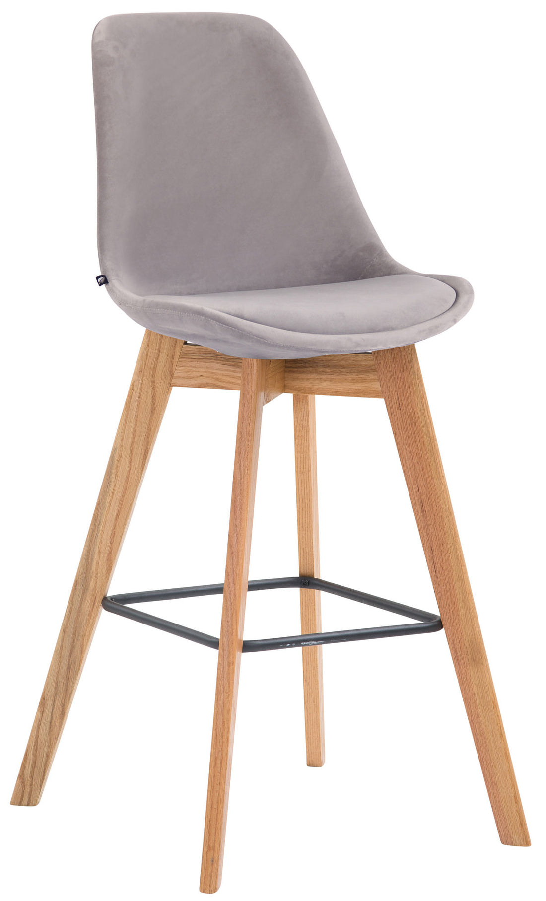 Fluwelen Barkruk - Hoge Stoel - Moderne Elegantie & Comfort voor Thuis of Bar Kleur crème Onderstel Kleur natuur