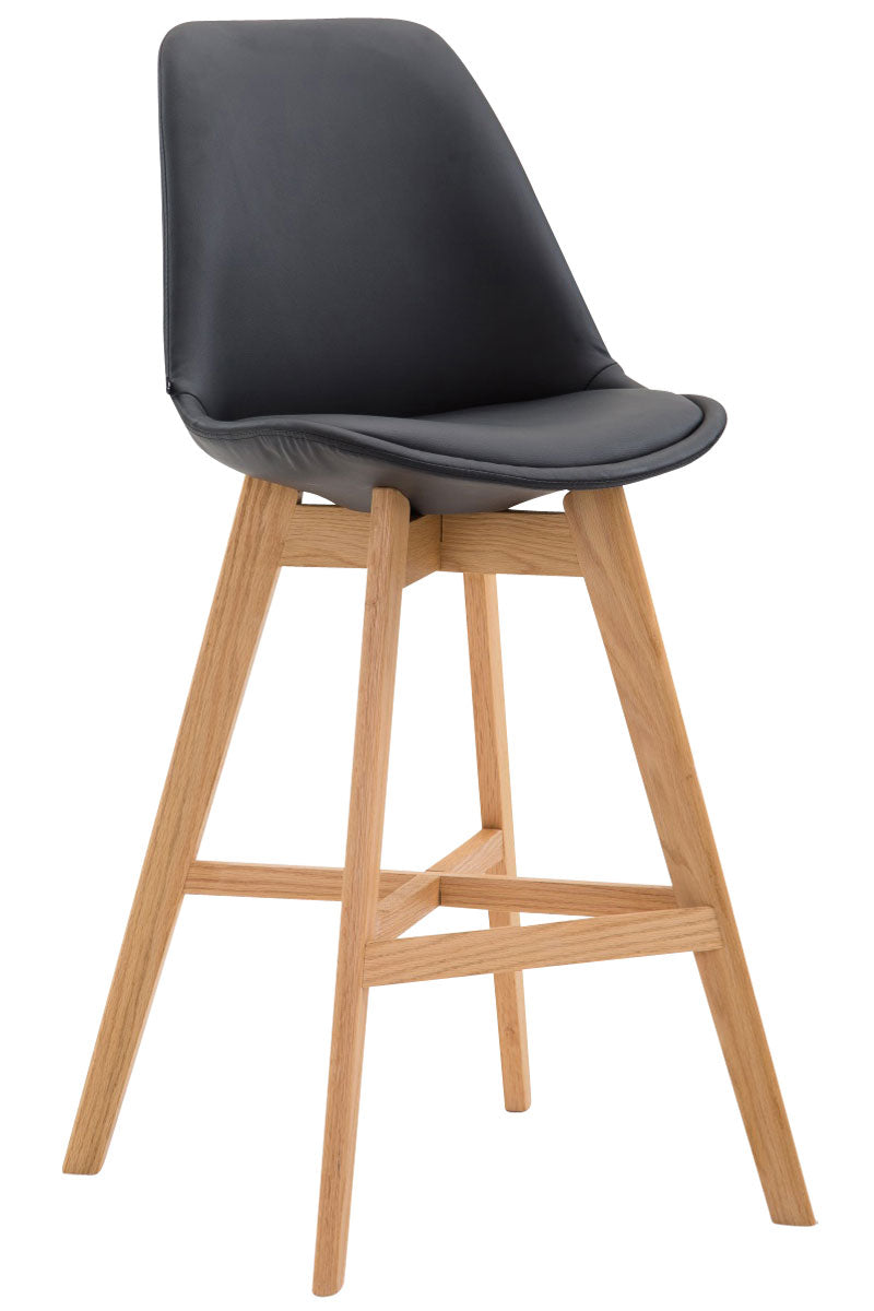 Barkruk - Hoge Kruk - Esthetisch Design, Comfort & Stevigheid Kleur zwart Onderstel Kleur natuur