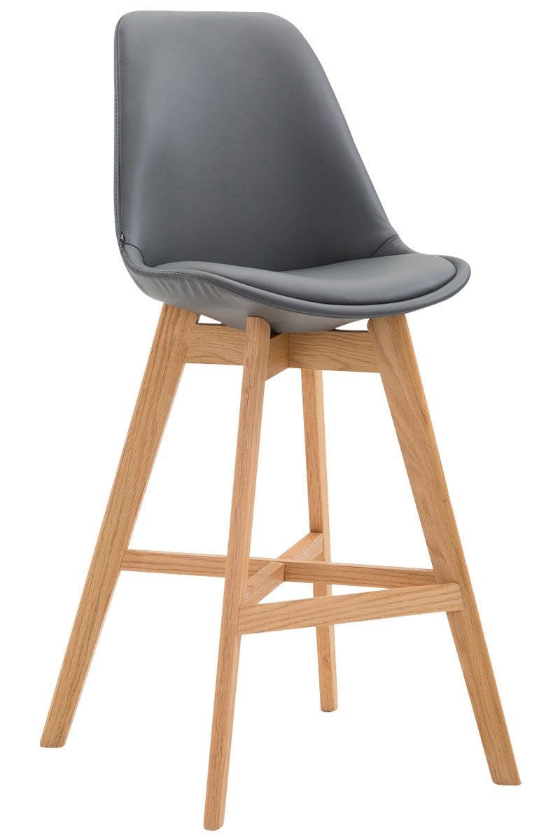 Barkruk - Hoge Kruk - Esthetisch Design, Comfort & Stevigheid Kleur grijs Onderstel Kleur natuur