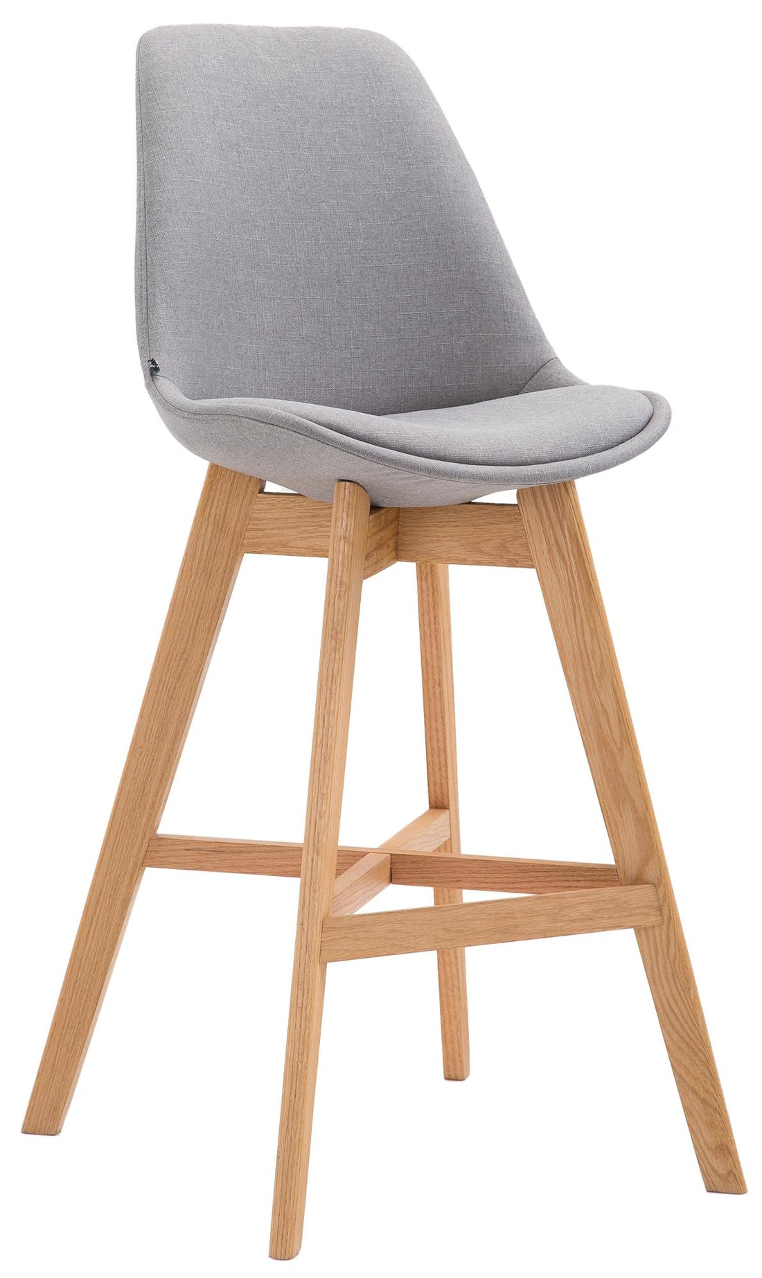 Elegante Barkruk - Stijlvolle Kruk - Hoog Zitcomfort, Eikenhouten Frame, Modern Design Kleur grijs