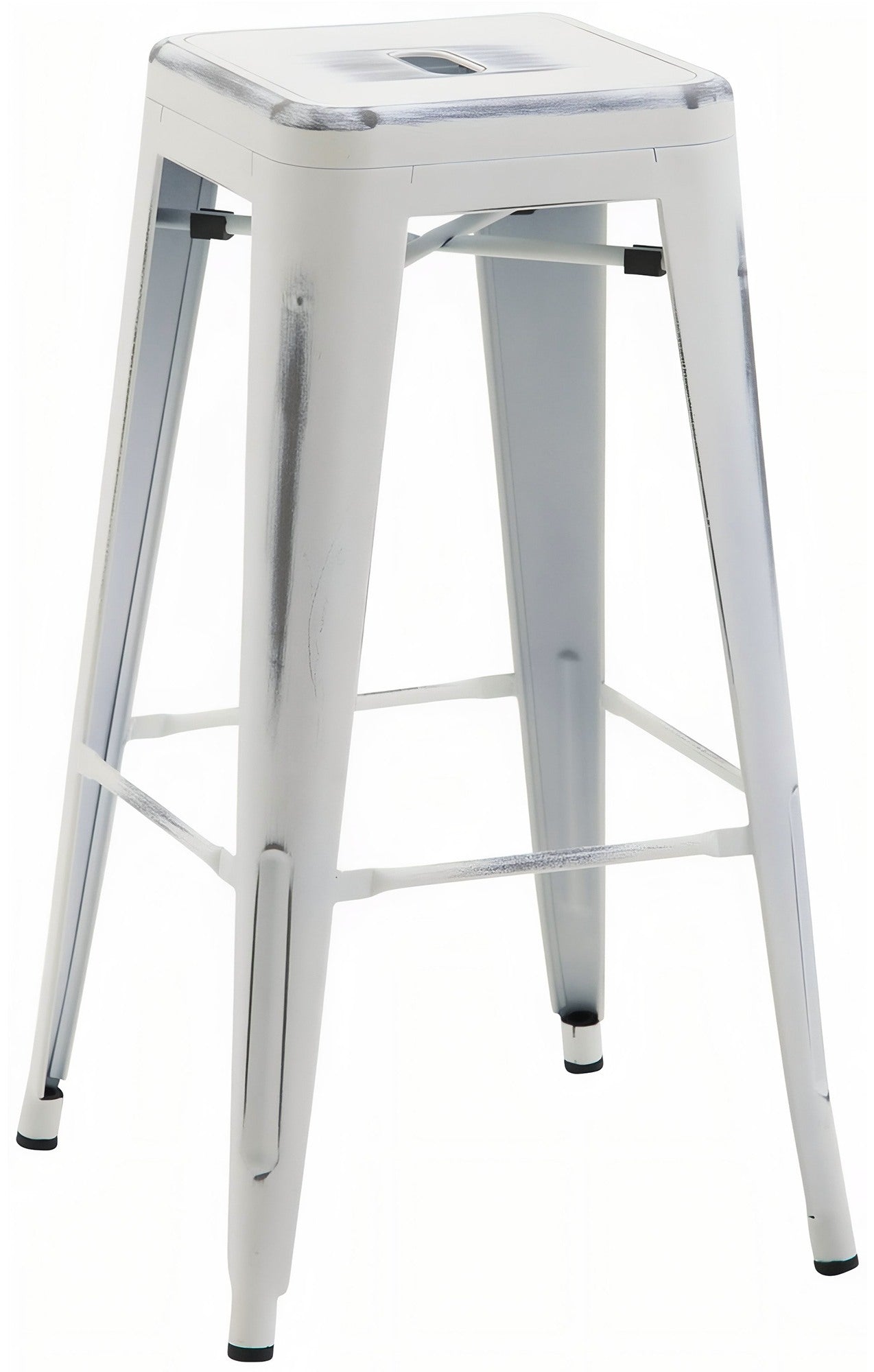 Barstoel, Kruk - Stapelbaar Design, Ruimtebesparend - Moderne uitstraling Kleur antiek wit