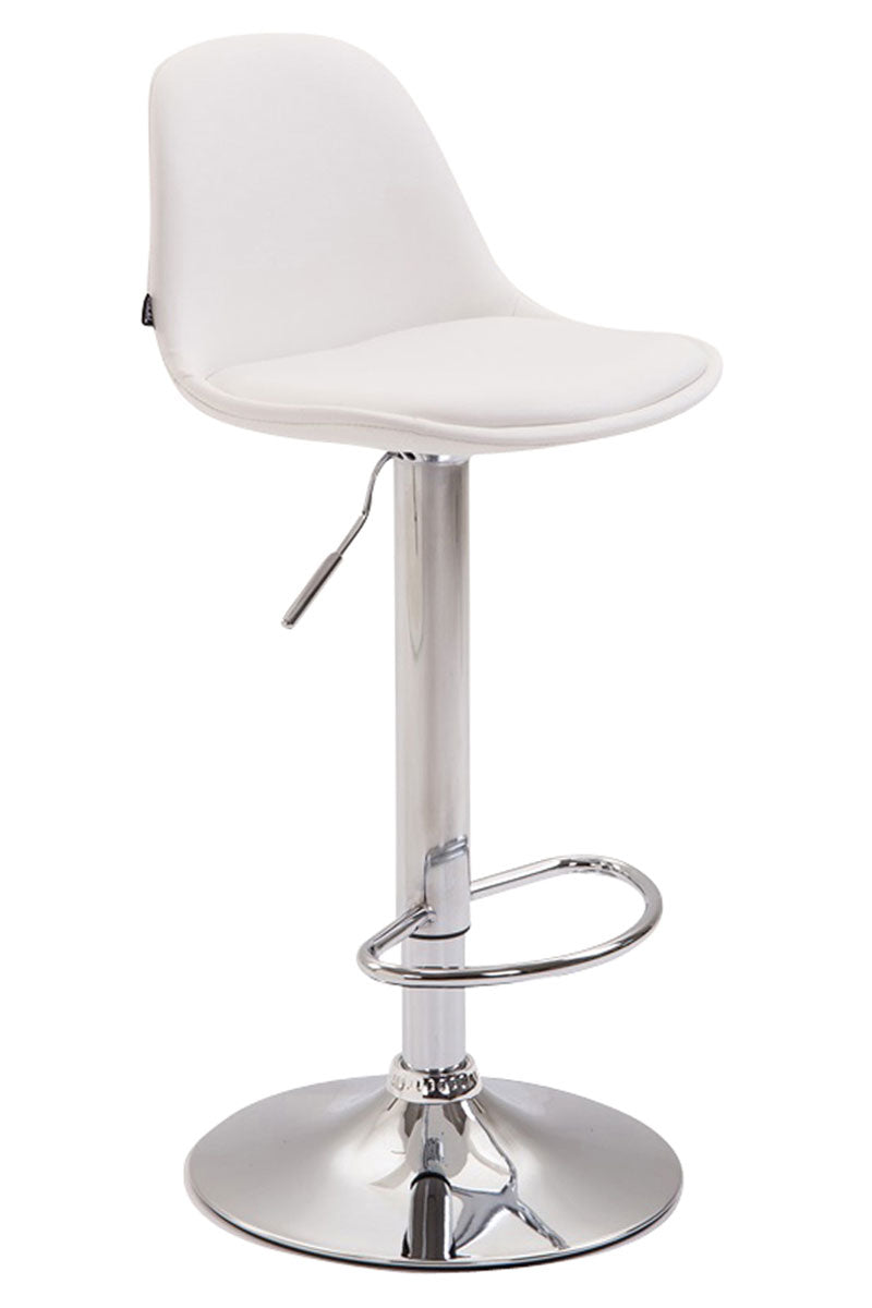 Barkruk - Hoge Stoel - Ergonomisch Comfort - Kunstleer & Metaal Kleur wit