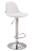 Barkruk - Hoge Stoel - Ergonomisch Comfort - Kunstleer & Metaal Kleur wit