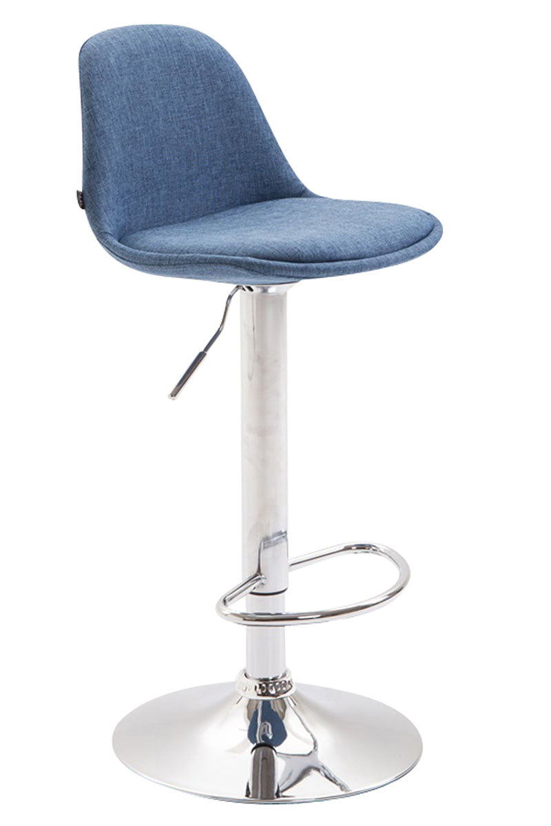Barkruk - Hoge Kruk, Verstelbaar in Hoogte, Stijlvol Design Onderstel Kleur chroom Kleur blauw