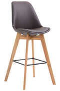 Originele Comfortabele Barkruk - Barstoel - Modern Design met Eikenhout Onderstel Kleur bruin Onderstel Kleur natuur
