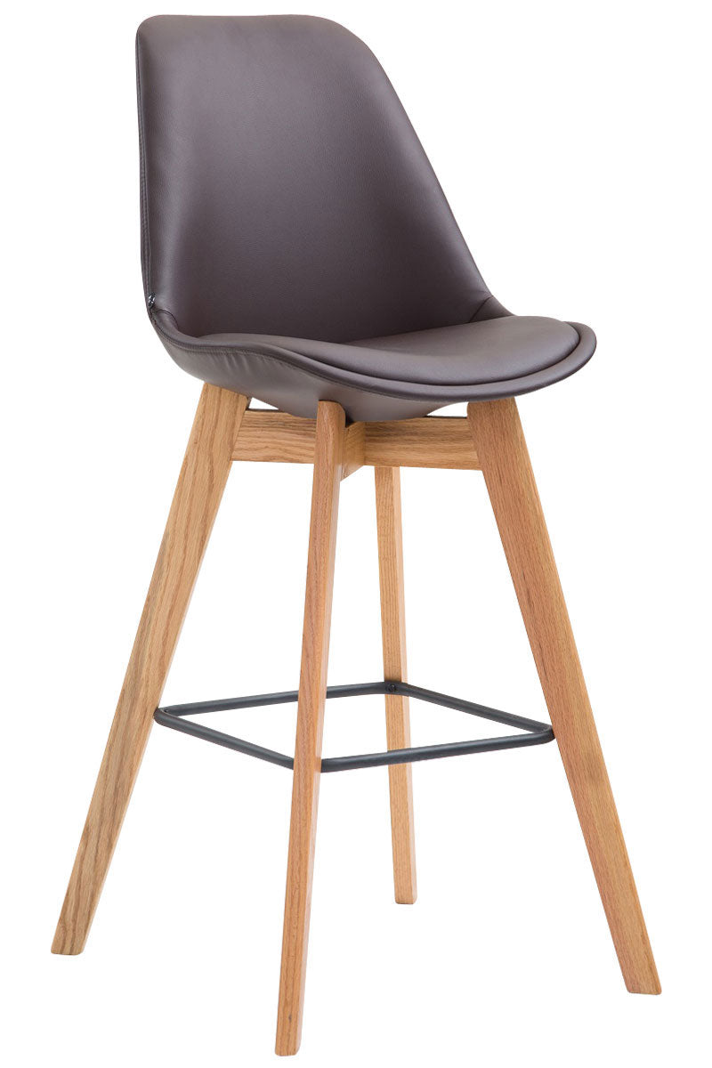 Originele Comfortabele Barkruk - Barstoel - Modern Design met Eikenhout Onderstel Kleur bruin Onderstel Kleur natuur