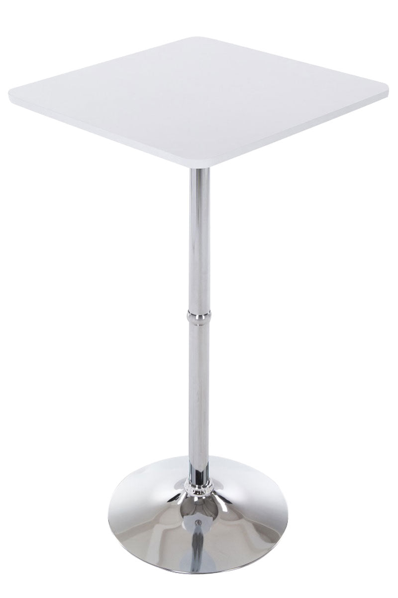 Sta-Tafel/Bartafel 60x60cm - Ruimte voor 4 Personen - Stabiele Voetplaat Kleur wit